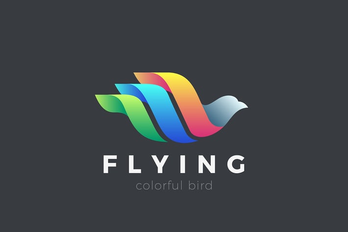 Flying Bird Logo Colorful Abstract design