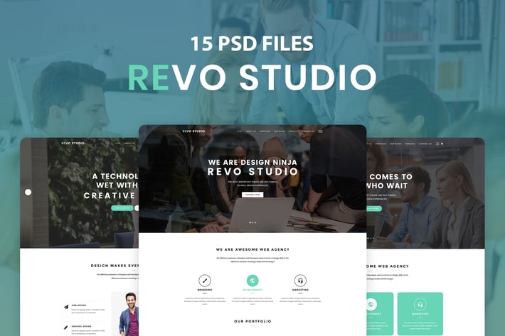 Revo Studio - One Page PSD Template