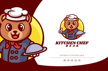 Bear Cartoon Character Logo