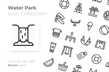 Water Park Outline Icon
