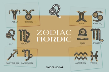 Zodiac signs. Astrology signs set