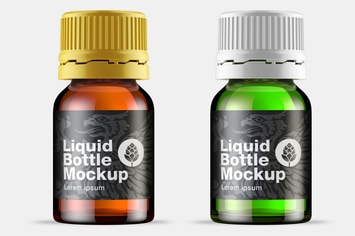 Amber Glass Medicine Bottle Mockup