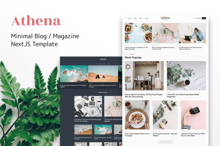Athena- Minimal Blog/Magazine NextJS Template