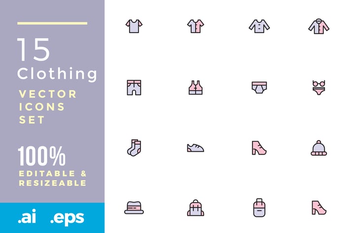 15 Clothing vector icons