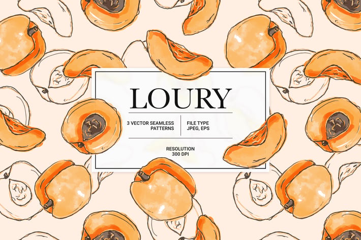 Loury – Watercolor Fruit Vector Seamless Pattern