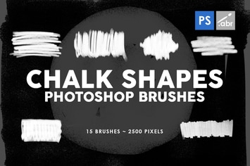 15 Chalk Shapes Photoshop Stamp Brushes
