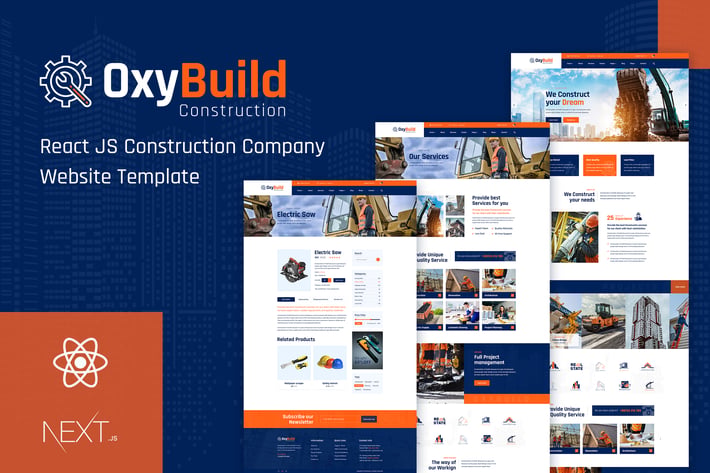 Oxybuild - React Construction Template with Next J