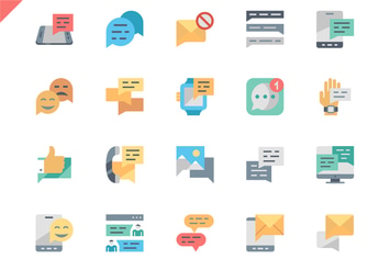 Simple Set Message Flat Icons