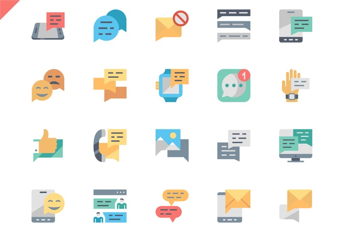 Simple Set Message Flat Icons