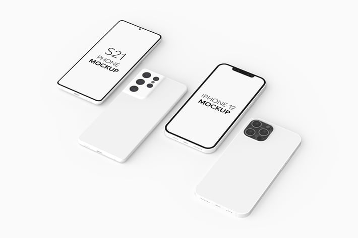 S21 Phone & iPhone 12 Mockup