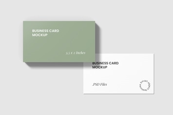 3,5 x 2 Inches Business Card Mockup