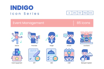 85 Event Management Line Icons