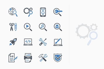 SEO & Internet Marketing Icons Set 1 - Blue Series