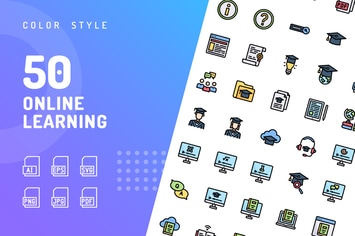 Online Learning Color Icons