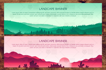 Сountryside Scenic Panorama Illustrations