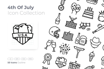 4th of July Outline Icon