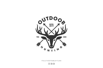 Deer Head Badge Logo