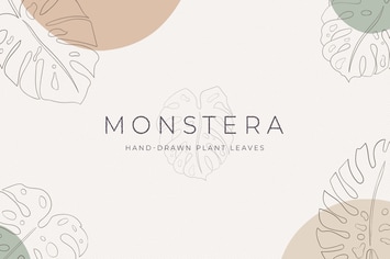 Monstera Hand-Drawn Art Plant