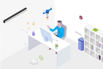 Smart Things Drone Delivery Isometric