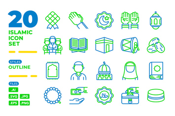 Islamic Icon Set (Outline)