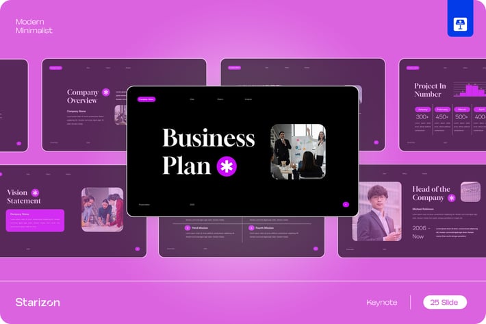 Black Purple Modern Minimalist Business Plan • 001