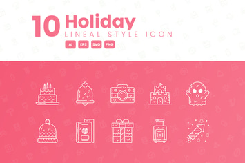 10 Holiday Detailed Icon Collection
