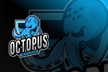 Octopus Warrior Esport Logo Template