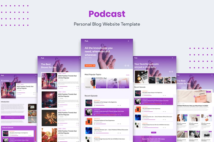 Podcast Personal Blog Website Template