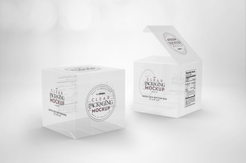 Clear Lock Bottom Boxes Packaging Mockup