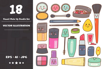 Kawaii Make Up Doodle Set