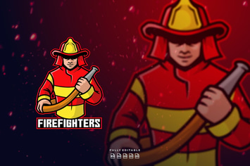 Firefighters Mascot Logo