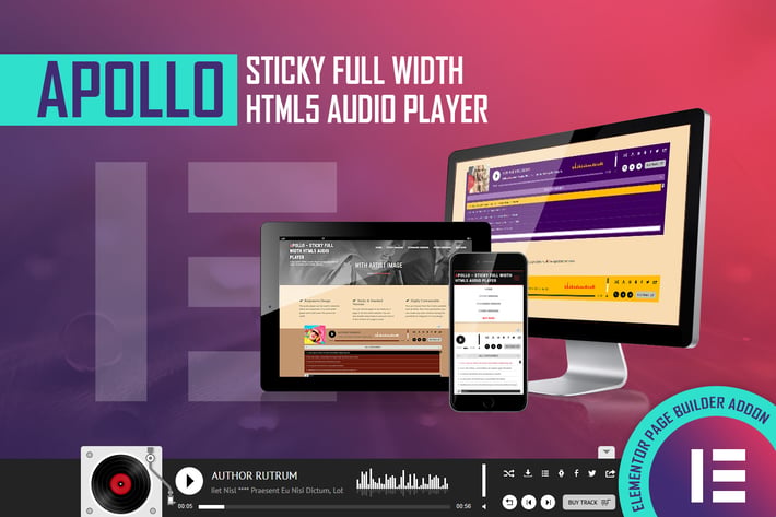 Apollo - HTML5 Audio Player - Elementor Widget