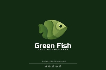 Green Fish Gradient Logo