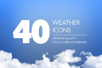 40 Weather Forecast Icon Set