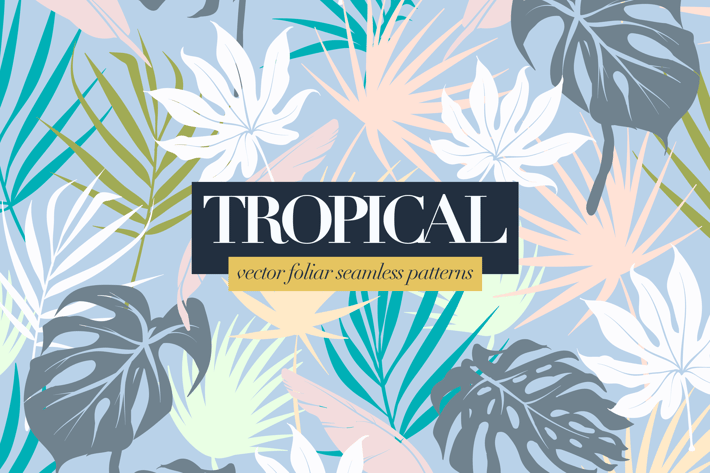 Colorful Tropical Foliar Seamless Patterns