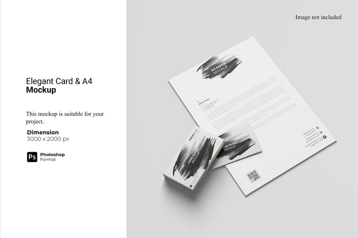 Elegant Card and A4 Paper Mockup