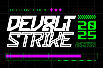 Devolt Strike - Futuristic Techno Font