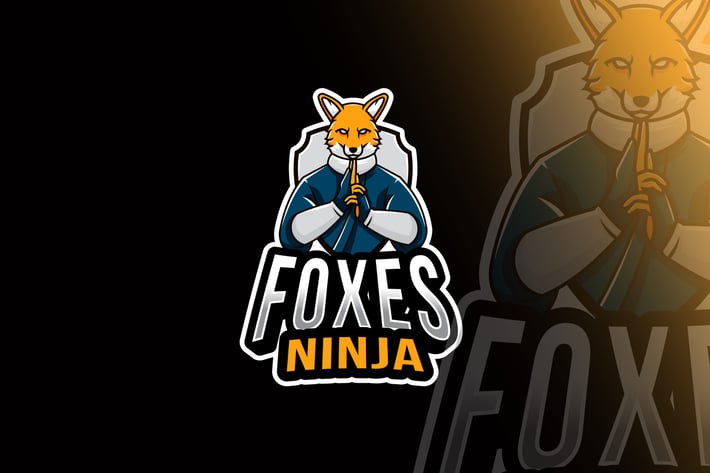 Foxes Ninja Esport Logo Template