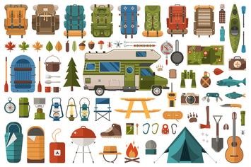 Camping and Hiking Design Elements