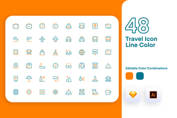 Travel Icon Line Color 