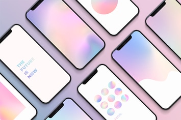 Smartphone screen mockup psd futuristic set