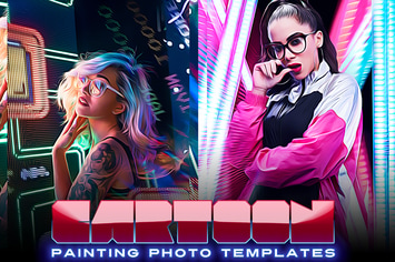 Cartoon Painting Photo Templates