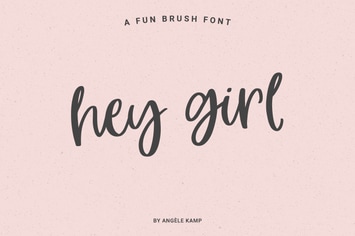 Hey Girl, fun smooth brush font