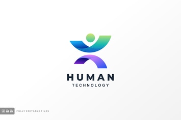 Human Gradient Colorful Logo