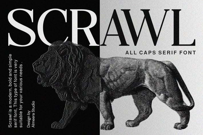 Scrawl - All caps serif font