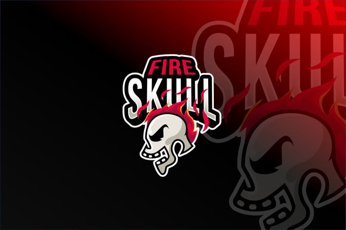 Fire Skull Esport Logo Template