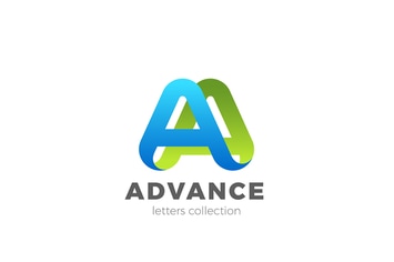 Letter A Logo design 3D Ribbon style