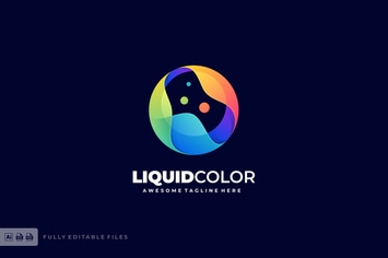 Sphere Liquid Color Gradient Logo template