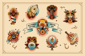 Old School Tattoo Vector Set
