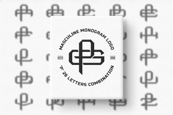 P (A-Z) Monogram Logo Creator Pack Vol.4